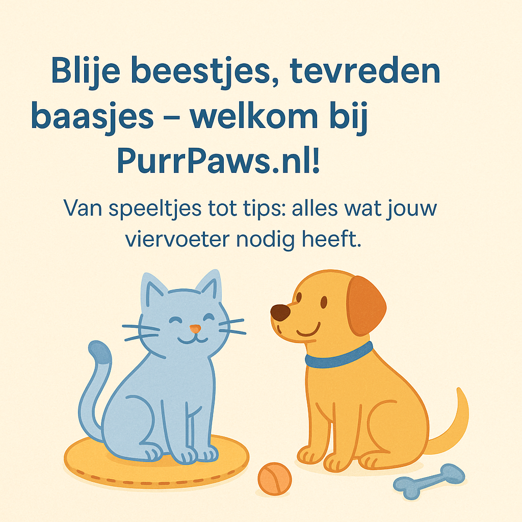 Kat en hond zitten samen - PurrPaws.nl